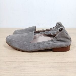 Aerosoles Gray Leather Slip On Loafer Ballet Hybrid Comfort Flats 1084